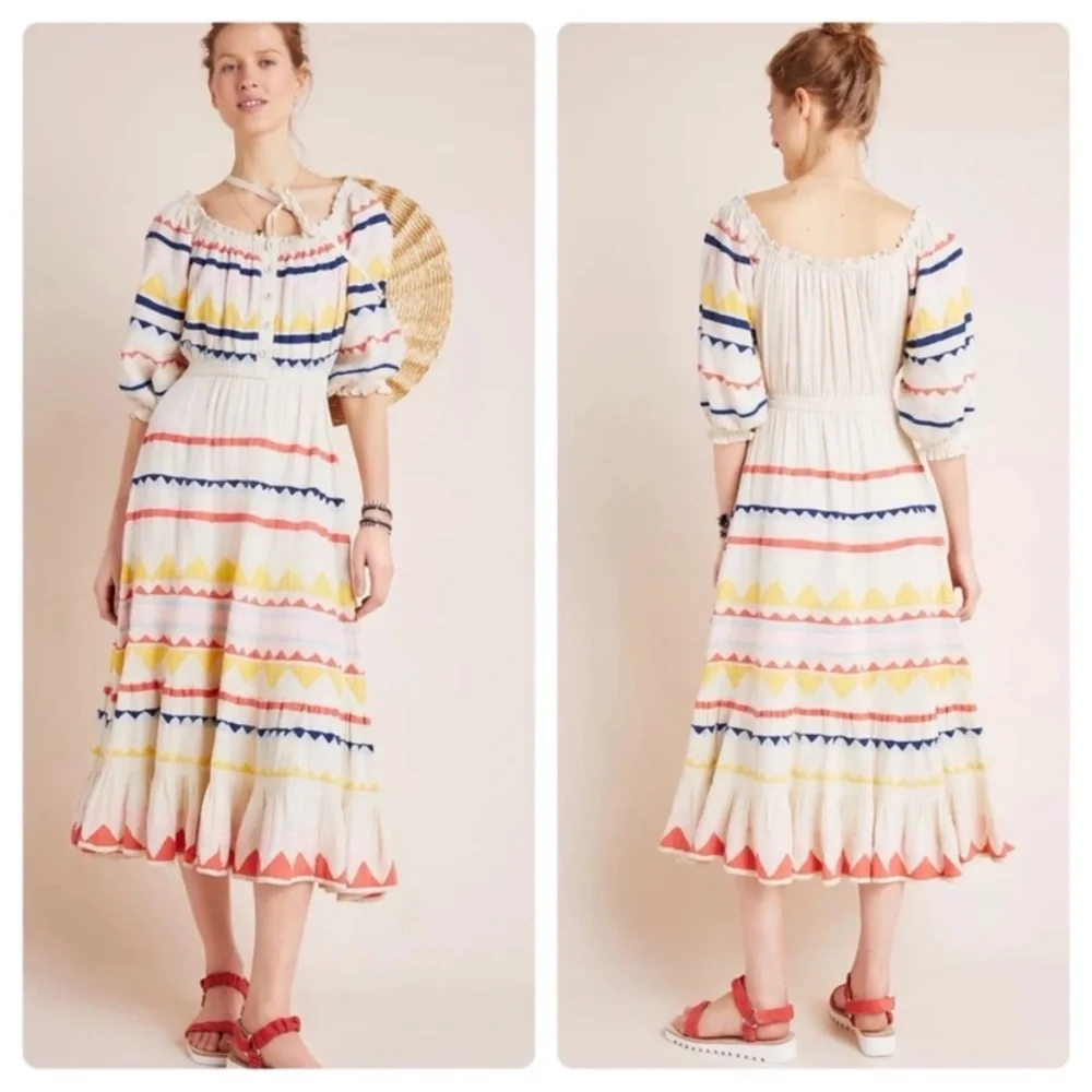 CAROLINA K Anthropologie Saria Fiesta Stripe Dress - Picture 3 of 8